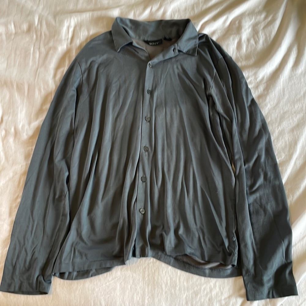 DKNY, Long Sleeve Button Down, Men’s Large, Grey